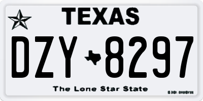 TX license plate DZY8297