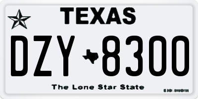 TX license plate DZY8300