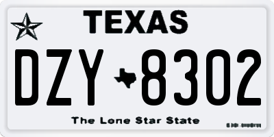 TX license plate DZY8302