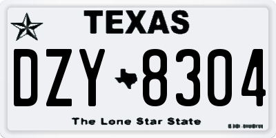 TX license plate DZY8304