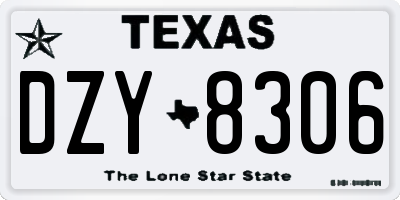 TX license plate DZY8306