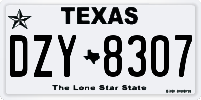 TX license plate DZY8307