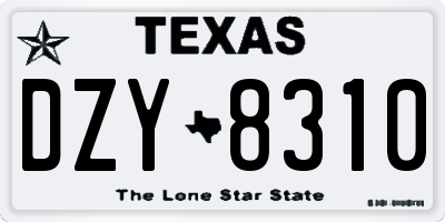 TX license plate DZY8310