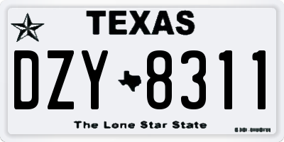 TX license plate DZY8311