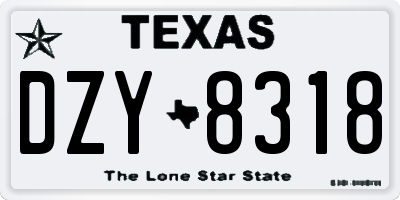 TX license plate DZY8318