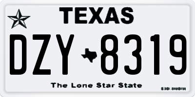 TX license plate DZY8319