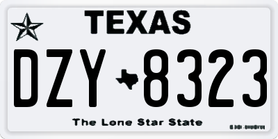 TX license plate DZY8323