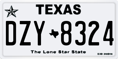 TX license plate DZY8324