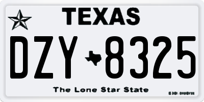 TX license plate DZY8325