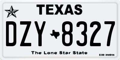 TX license plate DZY8327