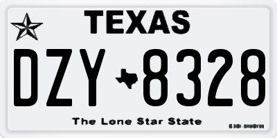 TX license plate DZY8328