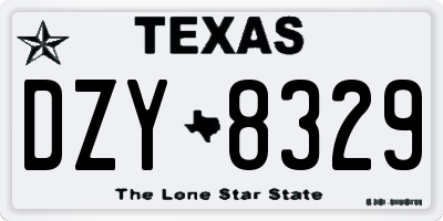 TX license plate DZY8329