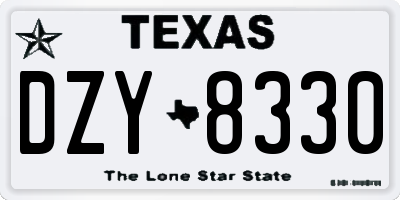 TX license plate DZY8330