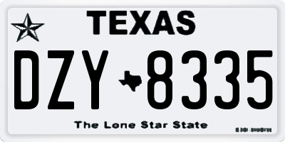 TX license plate DZY8335