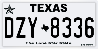 TX license plate DZY8336