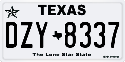 TX license plate DZY8337