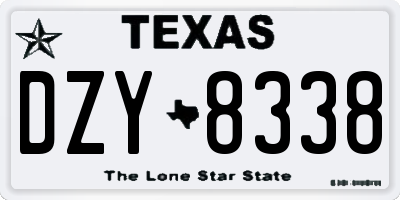 TX license plate DZY8338