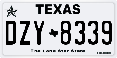 TX license plate DZY8339