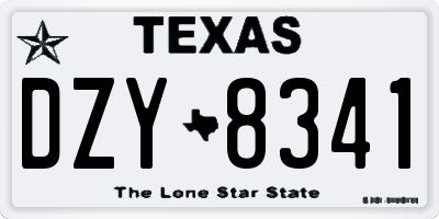 TX license plate DZY8341