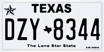 TX license plate DZY8344