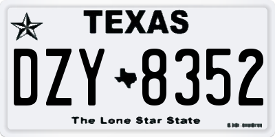 TX license plate DZY8352