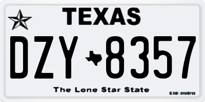 TX license plate DZY8357