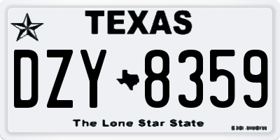 TX license plate DZY8359