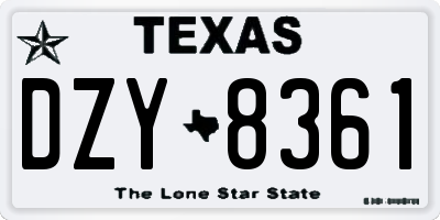 TX license plate DZY8361