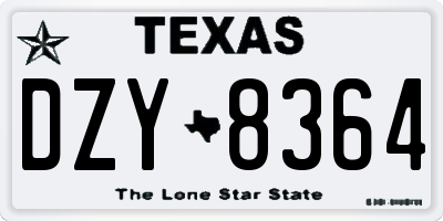 TX license plate DZY8364