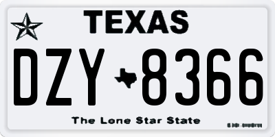 TX license plate DZY8366