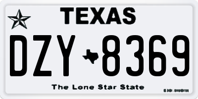 TX license plate DZY8369