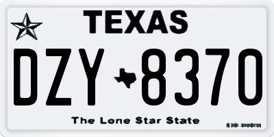 TX license plate DZY8370