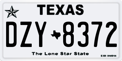 TX license plate DZY8372