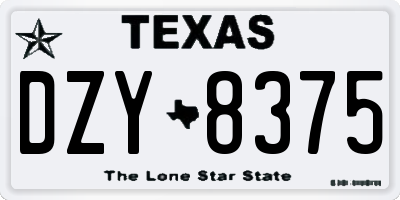 TX license plate DZY8375