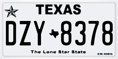 TX license plate DZY8378