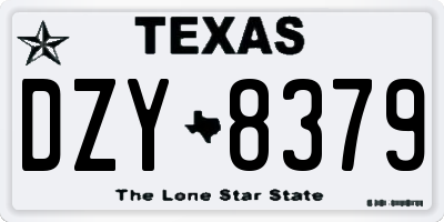 TX license plate DZY8379