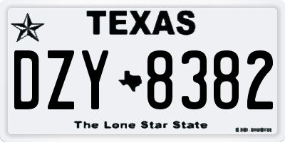 TX license plate DZY8382