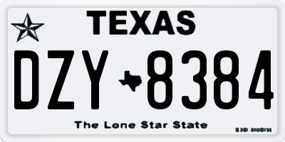 TX license plate DZY8384