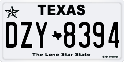 TX license plate DZY8394