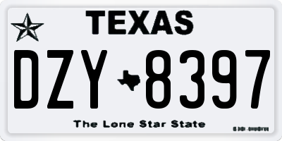 TX license plate DZY8397