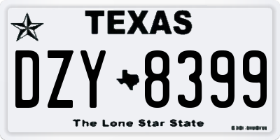 TX license plate DZY8399