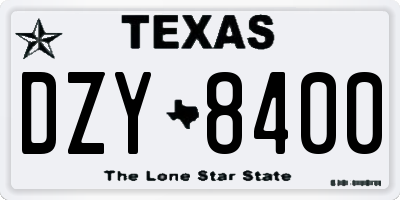 TX license plate DZY8400