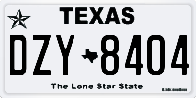 TX license plate DZY8404