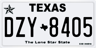 TX license plate DZY8405