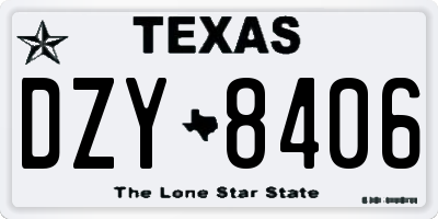 TX license plate DZY8406