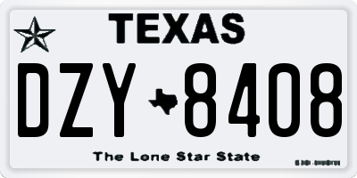 TX license plate DZY8408