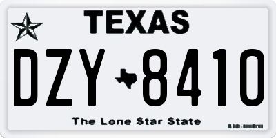 TX license plate DZY8410