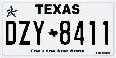 TX license plate DZY8411