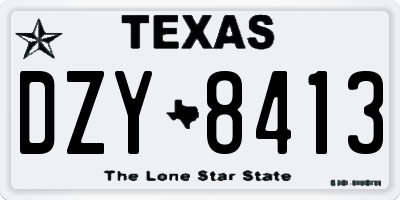 TX license plate DZY8413