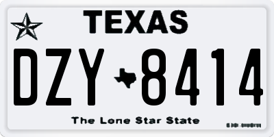 TX license plate DZY8414